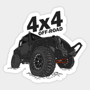 4x4 Off Road Jeep Black Sticker